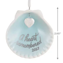 Hallmark A Heart Remembered 2023 Porcelain Ornament -Hot Sale Hallmark Store A Heart Remembered Seashell Keepsake Ornament 1799QHX3037 03
