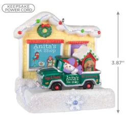 Hallmark Happy Holiday Parade Collection Anita's Pet Shop Musical Ornament With Light -Hot Sale Hallmark Store Anitas Pet Shop Store and Truck Keepsake Ornament 3499QGO2519 03