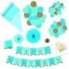 Hallmark Color Pop Party Decor Kit, Aqua And Gold