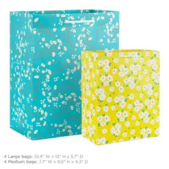 Hallmark Assorted Floral And Solid 8-Pack Medium And Large Gift Bags -Hot Sale Hallmark Store Assorted Medium and Large Floral Solid Gift Bags 5EGB6639 03