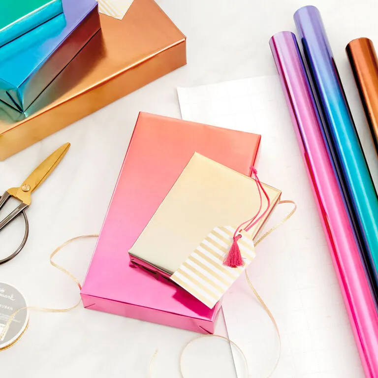 Hallmark Assorted Ombré Foil 3-Pack Wrapping Paper, 60 Sq. Ft Total 3 Hallmark Assorted Ombré Foil 3-Pack Wrapping Paper, 60 Sq. Ft Total - Image 3
