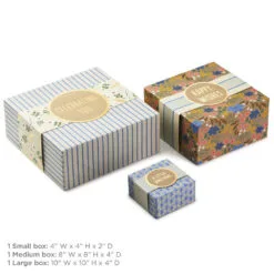 Hallmark 4", 8" And 10" Floral 3-Pack Gift Boxes With Bands -Hot Sale Hallmark Store Assorted Sizes Floral Gift Boxes With Bands 5EBC1230 04