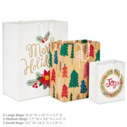 Hallmark Assorted Holiday Merry 8-Pack Small, Medium And Large Christmas Gift Bags 8 Hallmark Assorted Holiday Merry 8-Pack Small, Medium And Large Christmas Gift Bags -Hot Sale Hallmark Store Assorted Small Large Holiday Prints Christmas Gift Bags 5XGB1412 03