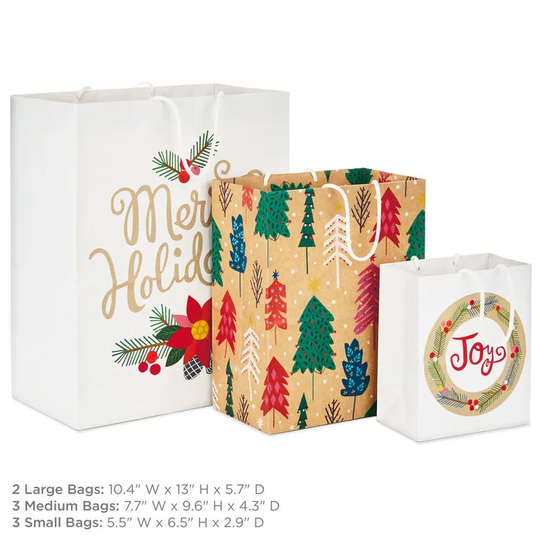 Hallmark Assorted Holiday Merry 8-Pack Small, Medium And Large Christmas Gift Bags 3 Hallmark Assorted Holiday Merry 8-Pack Small, Medium And Large Christmas Gift Bags - Image 3