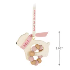 Hallmark Baby Girl's First Christmas Bear 2023 Ornament -Hot Sale Hallmark Store Baby Girls 1st Christmas Bear Keepsake Ornament 1799QGO2737 03