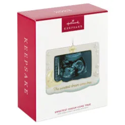 Hallmark Sweetest Dream Come True 2023 Porcelain Photo Frame Ornament -Hot Sale Hallmark Store Baby Sonogram Picture Frame Keepsake Ornament 1999QHX3117 04