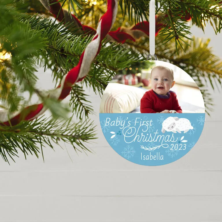 Hallmark Baby's First Christmas Personalized Text And Horizontal Photo Ceramic Ornament 2 Hallmark Baby's First Christmas Personalized Text And Horizontal Photo Ceramic Ornament - Image 2