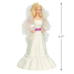 Hallmark Crystal Barbie™ Ornament 8 Hallmark Crystal Barbie™ Ornament -Hot Sale Hallmark Store Barbie in White Dress Keepsake Ornament 1899QXI6997 03