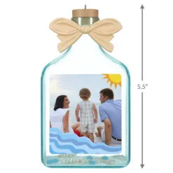 Hallmark A Day At The Beach Sun & Waves Personalized Photo Ornament -Hot Sale Hallmark Store Beach Glass Bottle Personalized Christmas Ornament 2499QHE2118B4 03