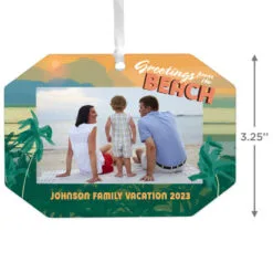 Hallmark Beach Vacation Personalized Text And Photo Metal Ornament -Hot Sale Hallmark Store Beach Vacation Personalized Christmas Ornament 1OFM1001B8 03