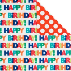 Hallmark Birthday Celebration 3-Pack Reversible Wrapping Paper -Hot Sale Hallmark Store Birthday Celebration 3Pack Reversible Wrapping Paper 5EWR2946 04