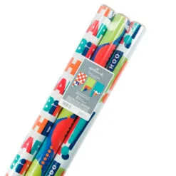 Hallmark Birthday Celebration 3-Pack Reversible Wrapping Paper -Hot Sale Hallmark Store Birthday Celebration 3Pack Reversible Wrapping Paper 5EWR2946 07