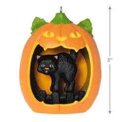 Hallmark Happy Halloween! Ornament -Hot Sale Hallmark Store Black Cat Pumpkin Diorama Keepsake Ornament 1799QFO5311 03