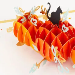Hallmark Fun And Frightful 3D Pop-Up Halloween Card -Hot Sale Hallmark Store Black Cat on Pumpkins 3D PopUp Halloween Card 1299IEH1003 04