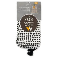 Hallmark 28" Black Dots With Heart Fabric Gift Bag With Tag -Hot Sale Hallmark Store Black Dots With Heart Fabric Gift Bag With Tag 1499EGB7347 04