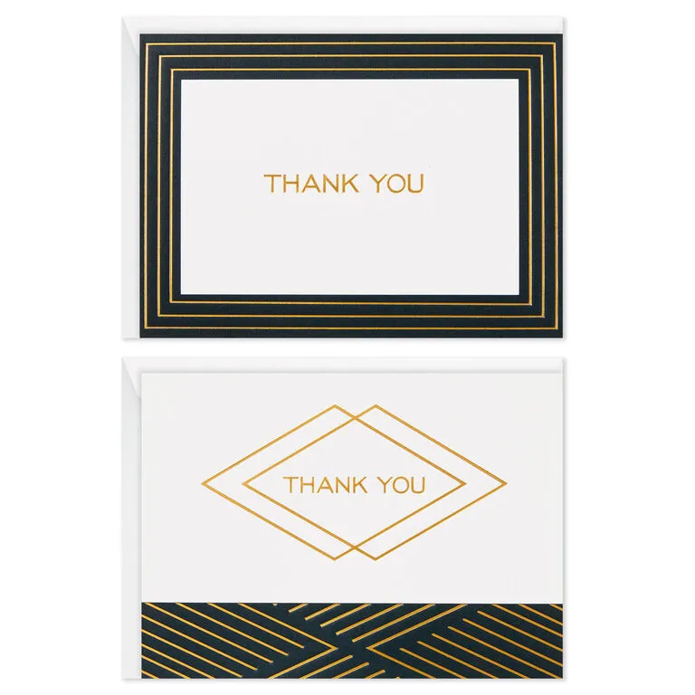 Hallmark Black And Gold Bulk Blank Thank-You Notes, Pack Of 50 2 Hallmark Black And Gold Bulk Blank Thank-You Notes, Pack Of 50 - Image 2