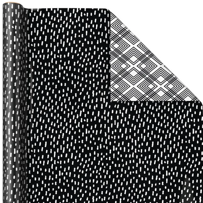 Hallmark Black And White Prints 3-Pack Reversible Wrapping Paper, 75 Sq. Ft. Total 4 Hallmark Black And White Prints 3-Pack Reversible Wrapping Paper, 75 Sq. Ft. Total - Image 4
