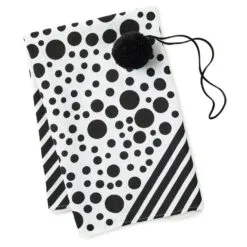 Hallmark 26" Black-and-White Fabric Gift Wrap With Elastic Band 8 Hallmark 26" Black-and-White Fabric Gift Wrap With Elastic Band -Hot Sale Hallmark Store BlackandWhite Square Flat Wrapping Cloth 1299EJR6377 03
