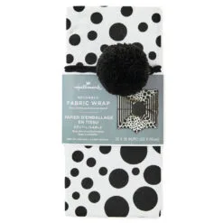 Hallmark 26" Black-and-White Fabric Gift Wrap With Elastic Band 11 Hallmark 26" Black-and-White Fabric Gift Wrap With Elastic Band -Hot Sale Hallmark Store BlackandWhite Square Flat Wrapping Cloth 1299EJR6377 06