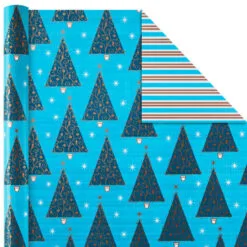 Hallmark Elegant Blues 4-Pack Blue And Gold Reversible Wrapping Paper, 150 Sq. Ft. 11 Hallmark Elegant Blues 4-Pack Blue And Gold Reversible Wrapping Paper, 150 Sq. Ft. -Hot Sale Hallmark Store Blue and Gold Holiday Reversible Wrapping Paper 5JXW1739 05