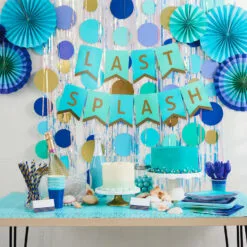 Hallmark Color Pop Party Decor Kit, Cool Ombré Stripe -Hot Sale Hallmark Store Blue and Green Party Supplies Banner Decorations 5CLP1016 03