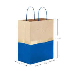 Hallmark 13" Blue And Kraft Paper 6-Pack Gift Bag 7 Hallmark 13" Blue And Kraft Paper 6-Pack Gift Bag -Hot Sale Hallmark Store Blue and Kraft Paper 6Pack Large Gift Bags 5EGB6399 03