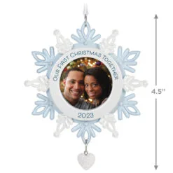 Hallmark Our First Christmas Together Snowflake 2023 Photo Frame Ornament 8 Hallmark Our First Christmas Together Snowflake 2023 Photo Frame Ornament -Hot Sale Hallmark Store BlueWhite Snowflake Picture Frame Keepsake Ornament 1699QGO2879 03