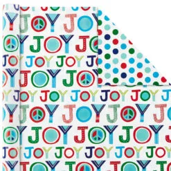 Hallmark Bright Joy 3-Pack Kids Reversible Christmas Wrapping Paper Assortment, 120 Sq. Ft. 10 Hallmark Bright Joy 3-Pack Kids Reversible Christmas Wrapping Paper Assortment, 120 Sq. Ft. -Hot Sale Hallmark Store Bright Assorted Kids Reversible Christmas Gift Wrap 5JXW1030 05
