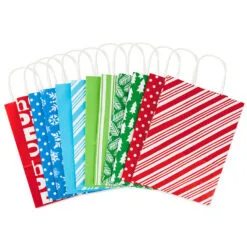 Hallmark 13" Bright Fun 12-Pack Assorted Christmas Gift Bags -Hot Sale Hallmark Store Bright Fun 12 Assorted Large Christmas Gift Bags 5XGB2812 04