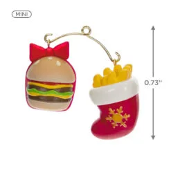 Hallmark Mini A Perfect Pairing Ornaments, Set Of 2 -Hot Sale Hallmark Store Burger and Fries Keepsake Ornaments 1499QXM9207 03