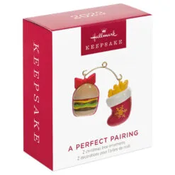 Hallmark Mini A Perfect Pairing Ornaments, Set Of 2 -Hot Sale Hallmark Store Burger and Fries Keepsake Ornaments 1499QXM9207 04