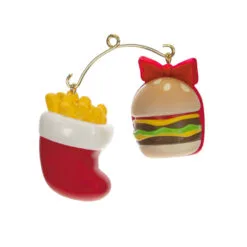 Hallmark Mini A Perfect Pairing Ornaments, Set Of 2 -Hot Sale Hallmark Store Burger and Fries Keepsake Ornaments 1499QXM9207 06