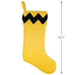 Hallmark The Peanuts® Gang Charlie Brown Stocking -Hot Sale Hallmark Store Charlie Brown Yellow and Black Keepsake Stocking 1QSB6307 03