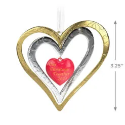 Hallmark Our Christmas Together 2023 Metal Ornament -Hot Sale Hallmark Store Christmas Together Metal Hearts Keepsake Ornament 1899QGO2889 03