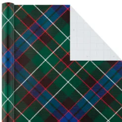 Hallmark Classic Plaids 4-Pack Wrapping Paper Assortment, 120 Sq. Ft. -Hot Sale Hallmark Store Classic Plaids Christmas Wrapping Paper Assortment 5JXW1040 05