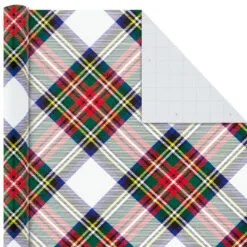 Hallmark Classic Plaids 4-Pack Wrapping Paper Assortment, 120 Sq. Ft. -Hot Sale Hallmark Store Classic Plaids Christmas Wrapping Paper Assortment 5JXW1040 06
