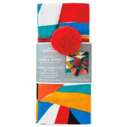 Hallmark 26" Colorful Abstract Fabric Gift Wrap With Elastic Band -Hot Sale Hallmark Store Colorful Abstract Fabric Gift Wrap With Elastic Band 1299EJR6379 06