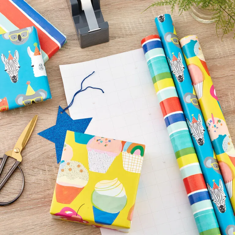 Hallmark Colorful Celebration 3-Pack Wrapping Paper, 55 Sq. Ft. Total 2 Hallmark Colorful Celebration 3-Pack Wrapping Paper, 55 Sq. Ft. Total - Image 2