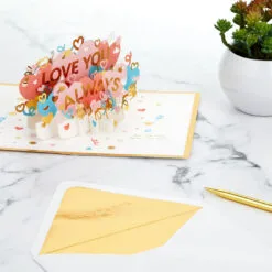 Hallmark Love You Always 3D Pop-Up Love Card 15 Hallmark Love You Always 3D Pop-Up Love Card -Hot Sale Hallmark Store Colorful Hearts 3D PopUp Love Card 1299LAD2904 07