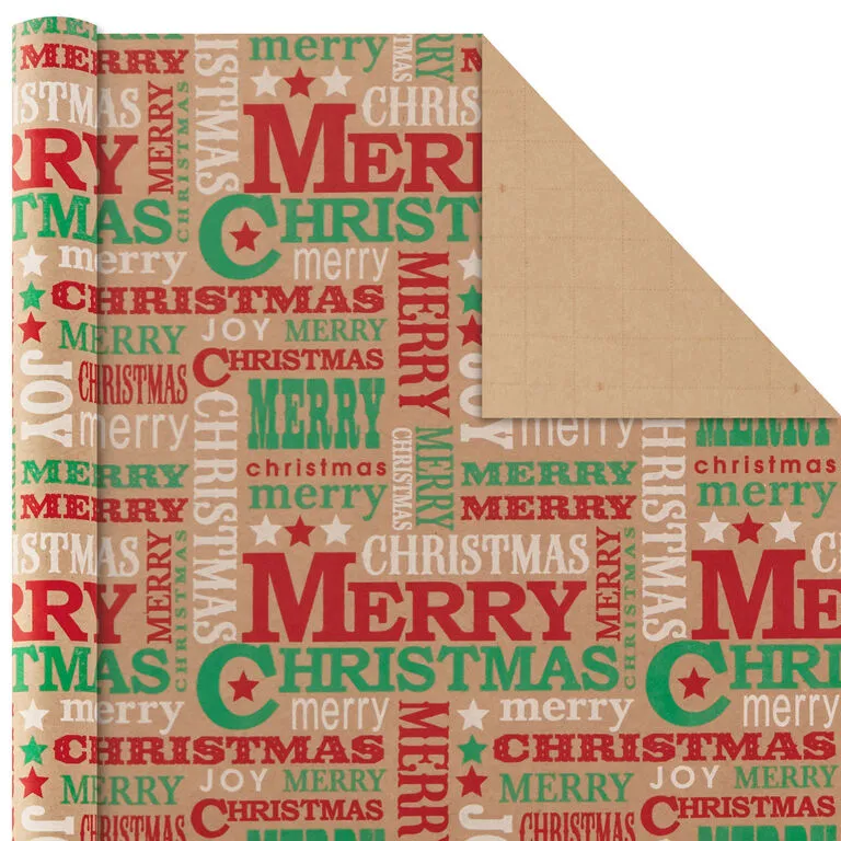 Hallmark Classic Christmas 4-Pack Kraft Wrapping Paper Assortment, 88 Sq. Ft. 3 Hallmark Classic Christmas 4-Pack Kraft Wrapping Paper Assortment, 88 Sq. Ft. - Image 3