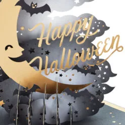 Hallmark Crescent Moon 3-D Pop-Up Halloween Card -Hot Sale Hallmark Store Crescent Moon and Bats 3D PopUp Halloween Card 1299IEH3001 04