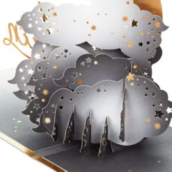 Hallmark Crescent Moon 3-D Pop-Up Halloween Card -Hot Sale Hallmark Store Crescent Moon and Bats 3D PopUp Halloween Card 1299IEH3001 05