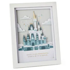 Hallmark Walt Disney World 50th Anniversary Castle Papercraft Framed Art, 8.88x10.5