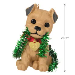 Hallmark Puppy Love Terrier 2023 Ornament -Hot Sale Hallmark Store Dog With Tinsel Keepsake Ornament 1599QXR8177 03