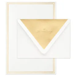 Hallmark Double Gold Border Stationery Set, Box Of 20 -Hot Sale Hallmark Store Double Gold Border Stationery Set 1499STN1135 03