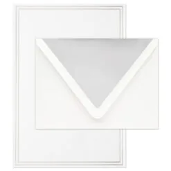 Hallmark Double Silver Border Stationery Set, Box Of 20 -Hot Sale Hallmark Store Double Silver Border Stationery Set 1499STN1134 03