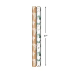 Hallmark Elegant Evergreens 2-Pack Holiday Wrapping Paper, 150 Sq. Ft. -Hot Sale Hallmark Store Elegant Evergreens Holiday Wrapping Paper 5JXW1203 04
