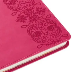 Hallmark Embossed Border Fuchsia Faux Leather Notebook -Hot Sale Hallmark Store Embossed Border Fuchsia Faux Leather Notebook 5HWJ6937 05