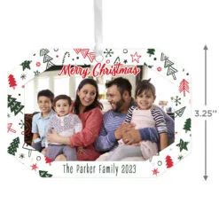 Hallmark Festive Fun Personalized Text And Photo Metal Ornament -Hot Sale Hallmark Store Festive Fun Personalized Christmas Ornament 1OFM1001B3 03