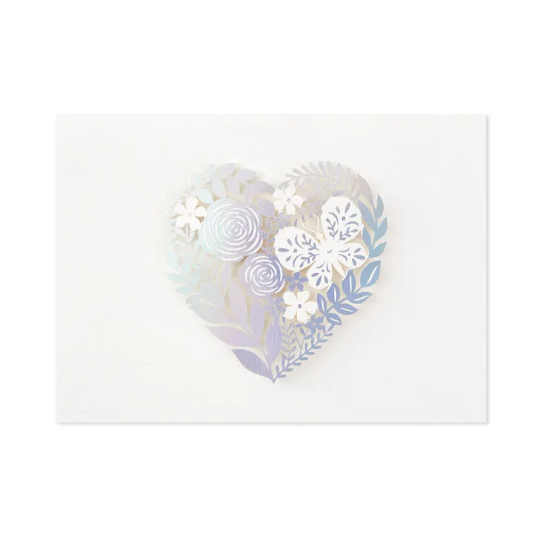 Hallmark Floral Laser Foil Heart Blank Note Cards, Box Of 8 2 Hallmark Floral Laser Foil Heart Blank Note Cards, Box Of 8 - Image 2